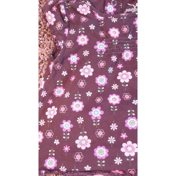 Girl's Size 9 M 6-9 Months 2 Piece Brown Floral J. Beans Dress, Carter's Dots DC - Picture 3 of 4